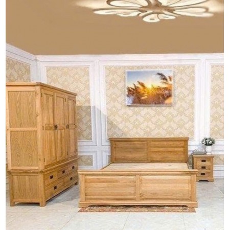 French Oak : Tủ Áo 1m6 - Gỗ Sồi 3 Cánh + 5 Ngăn Kéo